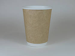 Паперовий стакан двошаровий Крафт 400 мл 25 шт/уп (1ящ/20уп) кр 90 (ТП)