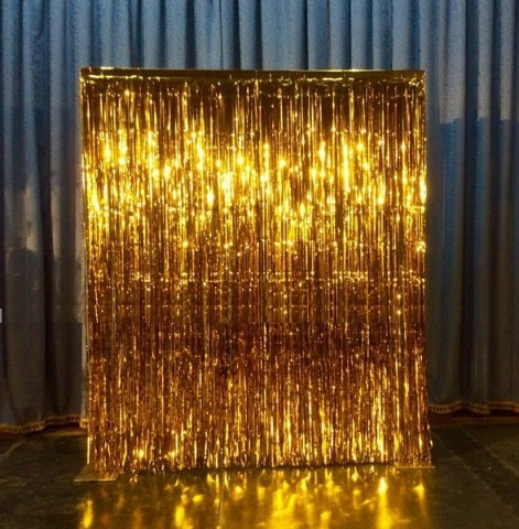 Шторка завіса з фольги для фото зон, ЗОЛОТО 1х2 метри