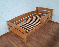 Кутове односпальне дерев'яне ліжко з натурального дерева від виробника "Марта", фото 2