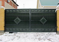 Ворота распашные металлические ш4000, в2000 ТМ Хардвик (дизайн ЛЮКС)