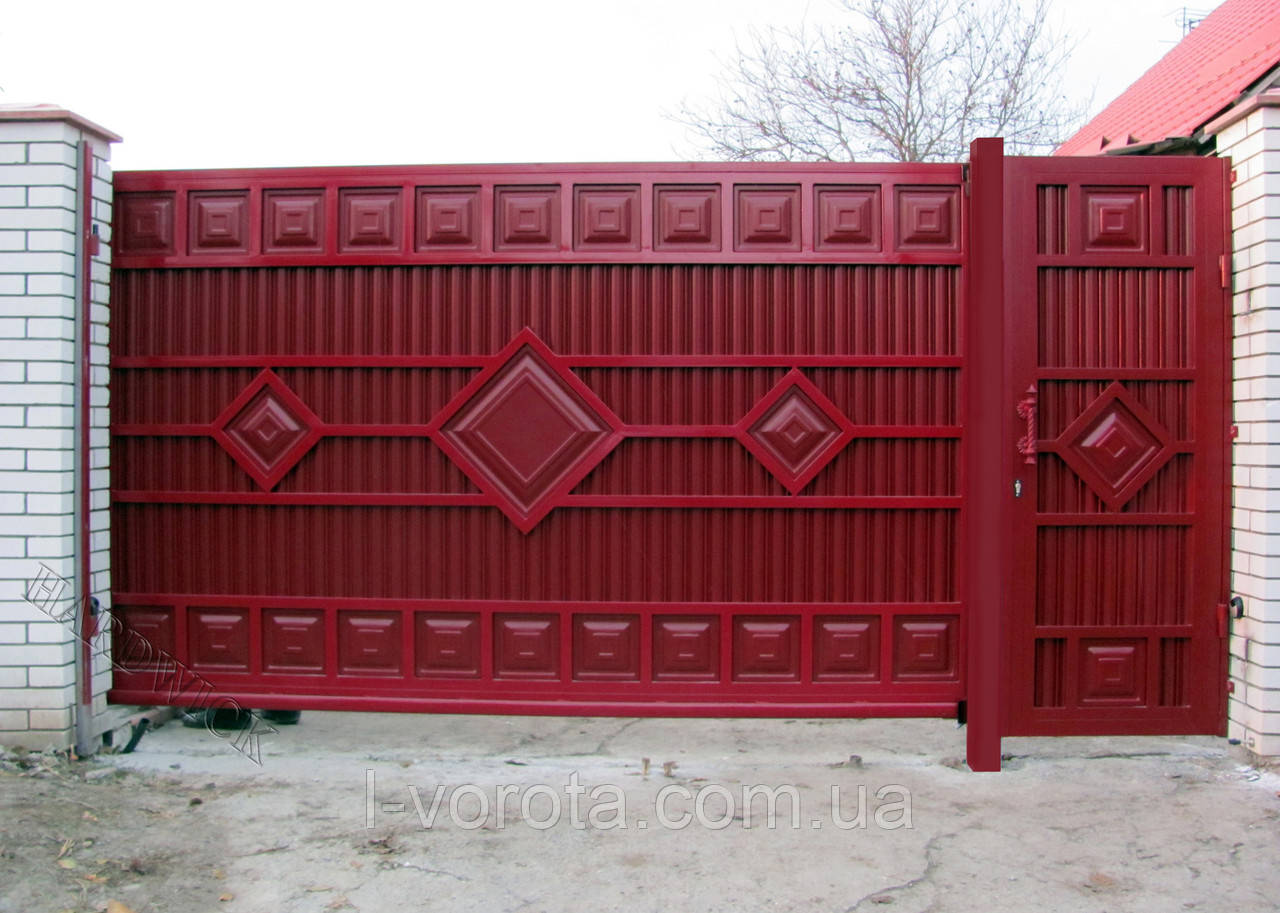 Ворота відкатні вуличні ТМ Hardwick (дизайн Люкс) - фото 1 - id-p1099493703