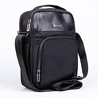 Сумка чоловіча через плече з водовідштовхувальної тканини Nobol чорна