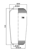 Пневмоподушка, пневморессора (баллон) MAN 706N1 70600 81436010139, 81436010127