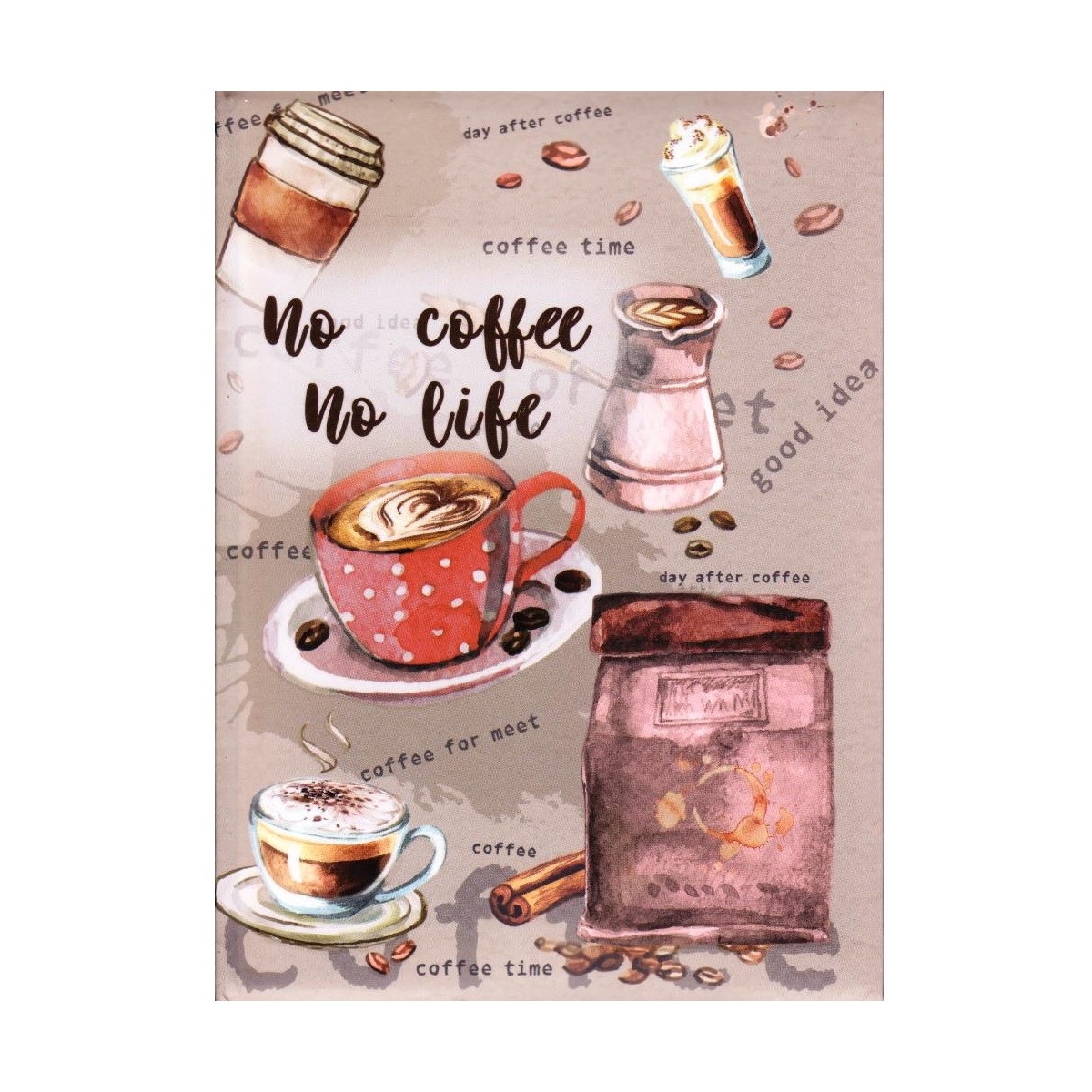 Блокнот А5 інтегральна обкладинка, 120 аркушів "No coffe no life" А5107