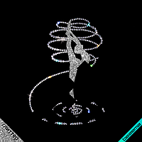 Термонаклейки зі страз на сабо Гімнастка зі стрічкою (ss6 кристал , ss10 кристал)