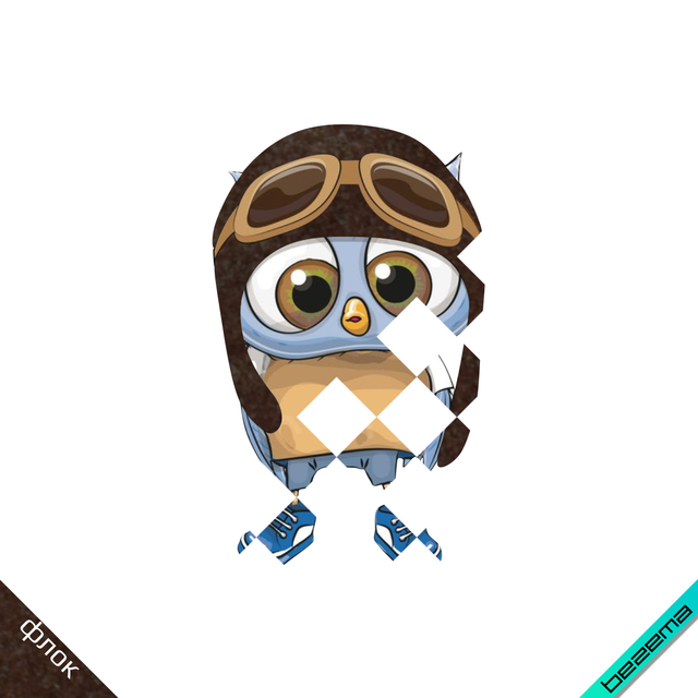 Декор зі страз на шапки Сова льотчик