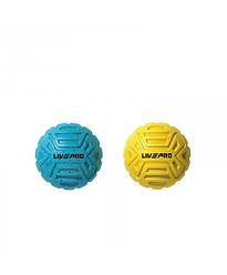 Набір м'ячиків для масажу 2 шт. LivePro Foot Massage Ball, блакитний/жовтий