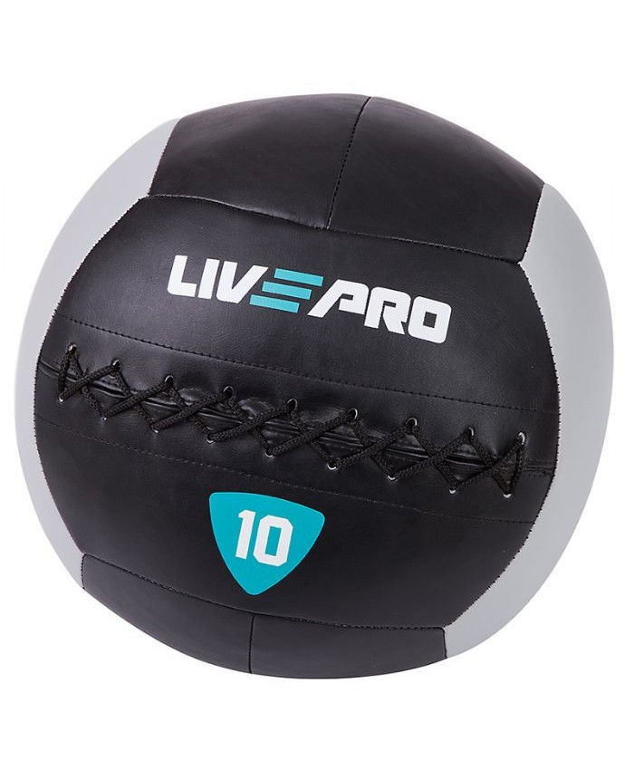 М'яч для кроcсфіту LivePro WALL BALL 10 кг чорний/сірий