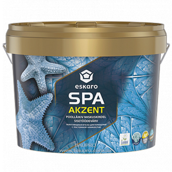 Фарба ESKARO Akzent SPA вологостійка (напівглянсова), 2,7 л