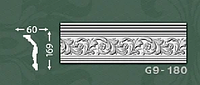 Плинтус потолочный с орнаментом из пенопласта Baraka Dekor G9-180