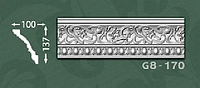 Плинтус потолочный с орнаментом из пенопласта Baraka Dekor G8-170
