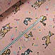 Фланелева тканина бембі, зайчики, білочки з квітами на персиковому (шир. 2,4 м)(FL-S-0634), фото 3