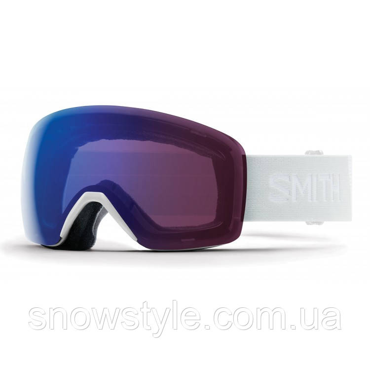Гірськолижна маска Smith Skyline White Vapor Фотохромна лінза ChromaPop Photochromic Rose Flash (S1-S2)