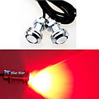 Червоні врізні світлодіоди (Орлине око 23 мм), корпус срібло — LED DRL ДХО підсвітка салону