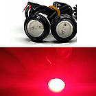 Червоні врізні світлодіоди (Орлине око 23 мм), корпус чорний — LED DRL ДХО підсвітка салону