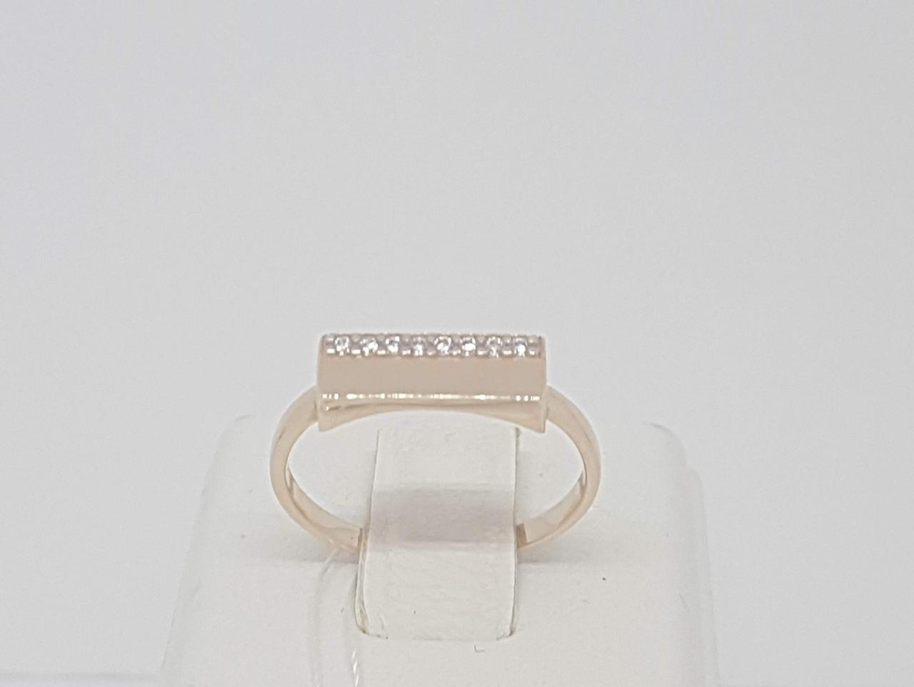 Золоте кільце з фіанітами.  КВ1375И 17
