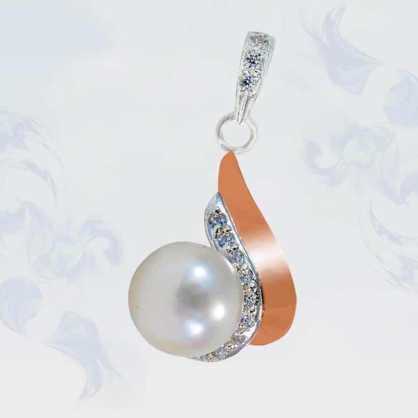 Підвіска з срібла з золотими вставками і перлиною, фото 1