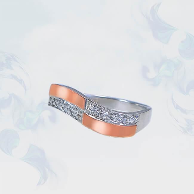 Кільце з срібла з золотими вставками, фото 1