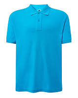 Поло - футболка бирюзовая, мужская, JHK T-shir, однотонная, промо одежда, от XS до XXL