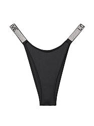 Трусики зі стразами Victoria's Secret Shine Strap Brazilian Panty, Чорні M