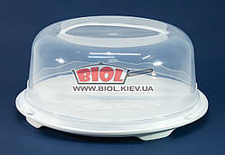 Тортівниця кругла пластикова 31х15 см БІЛИЙ R Plastic