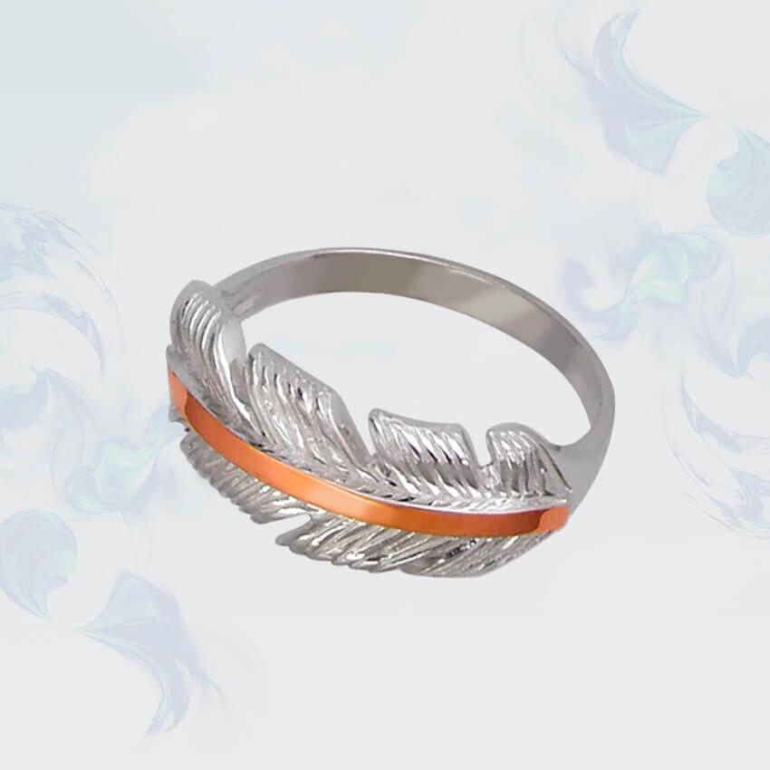 Кільце з срібла з золотими вставками, фото 1