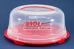 Тортівниця кругла пластикова 31х15 см КРАСНИЙ R Plastic