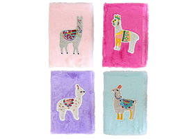 Блокнот В6 64арк., в лінійку, хутряна обкладинка ООПТ Лама