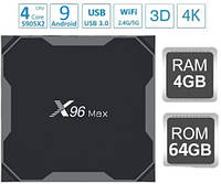 Смарт ТВ Приставка X96 MAX 4гб 64Гб Amlogic S905X2 Смарт Бокс 4-64 tv box x96 Макс Smart box Android 9