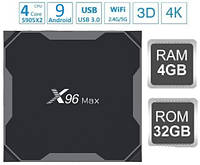 Смарт ТВ Приставка X96 MAX 4гб 32Гб Amlogic S905X2 Смарт Бокс 4-32 tv box x96 Макс Smart box Android 9