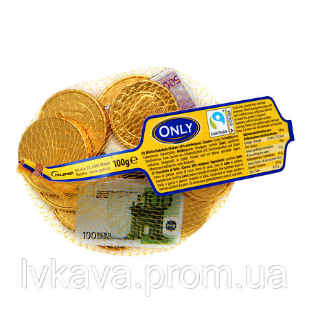 Молочний шоколад Banknotes and gold coins Only, 100 гр, фото 2