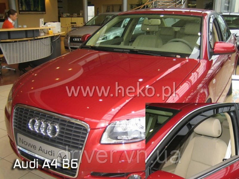 Дефлектори вікон вставні Audi A4 (B6) 2001-2005 4D Sedan