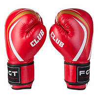 Боксерские перчатки CLUB FGT, Flex, размер 8oz (размеры 8oz, 10oz, 12oz), красный