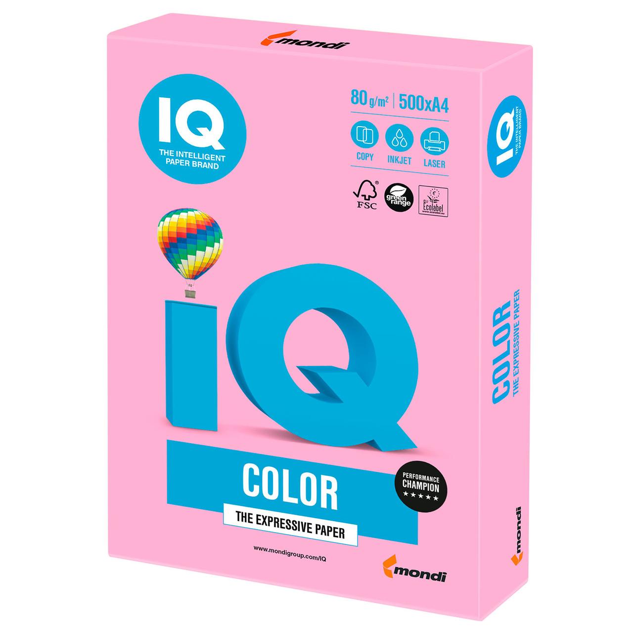Папір кольоровий А4 IQ Color 80 г/м2 NEOPI неон рожевий 500 арк