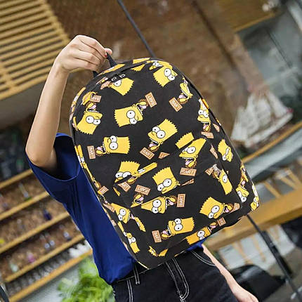Рюкзак Simpson Bart (Сімпсон Барт) — Світло-чорний, Міський, Шкільний, фото 1