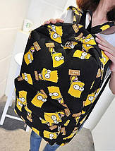 Рюкзак Simpson Bart (Сімпсон Барт) — Світло-чорний, Міський, Шкільний, фото 4
