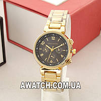 Женские кварцевые наручные часы Louis Vuitton A167 / Луи Виттон на металлическом браслете золотистого цвета