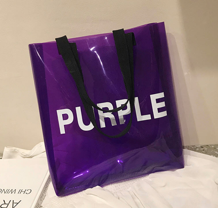 Стильна прозора силіконова сумка з написом кольору