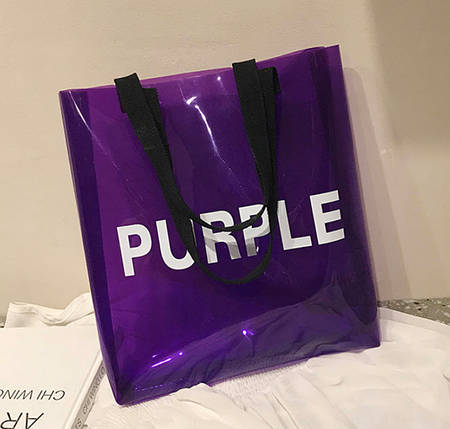 Стильна прозора силіконова сумка з написом кольору, фото 1