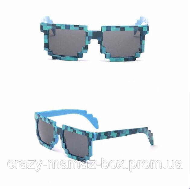 Сонцезахисні піксельні окуляри Майнкрафт блакитні
