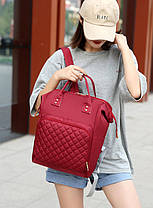 Каркасний трансформер сумка-рюкзак зі стьобаною кишенею, фото 4