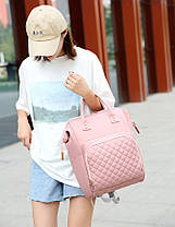 Каркасний трансформер сумка-рюкзак зі стьобаною кишенею, фото 2