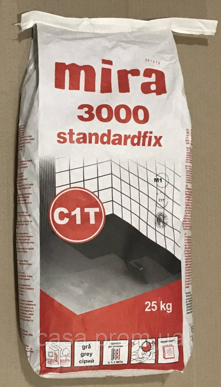 Клей для плитки mira 3000 standardfix C1T, 25 кг