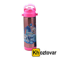 Детский термос «Дисней» с трубочкой поилкой ZK-G-604 | 500 мл Принцесса Эльза