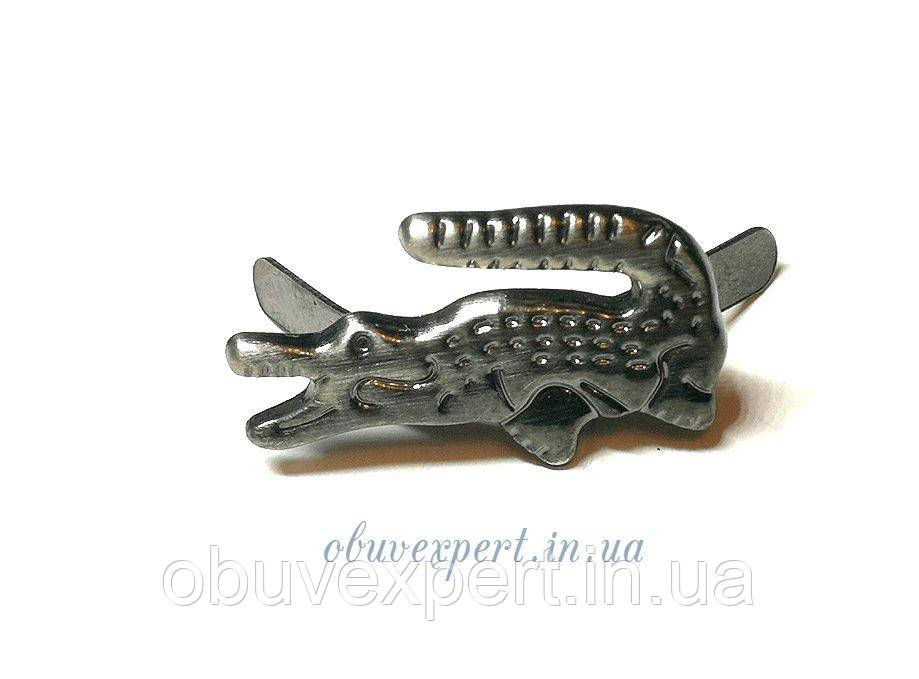 Декор невеликий Крокодил 20 * 10 мм Чорний нікель