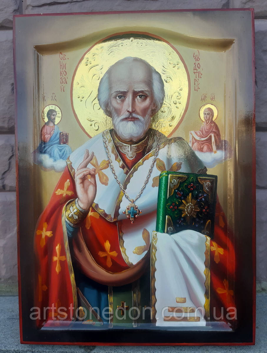 Ікона Святого Миколая Чудотворця писана на дошці, фото 1