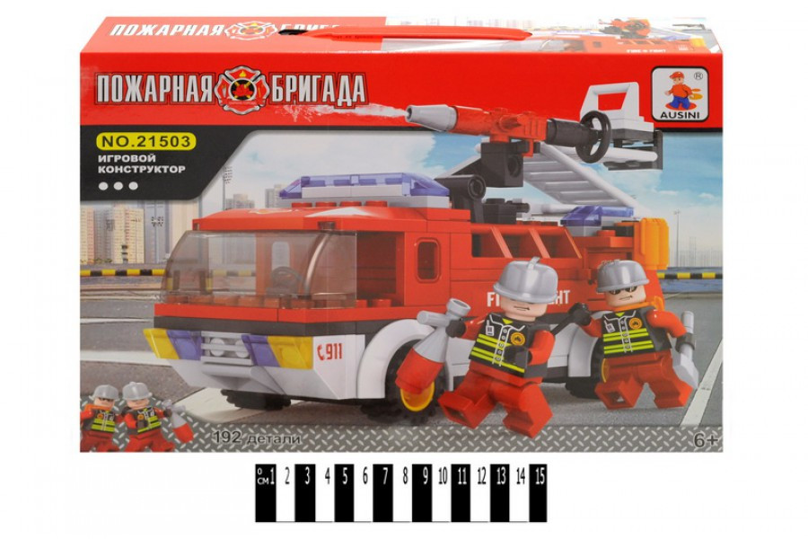 Конструктор "AUSINI" "Пожежна бригада" 192дет. 21503 р.35*25*5,5см, шт