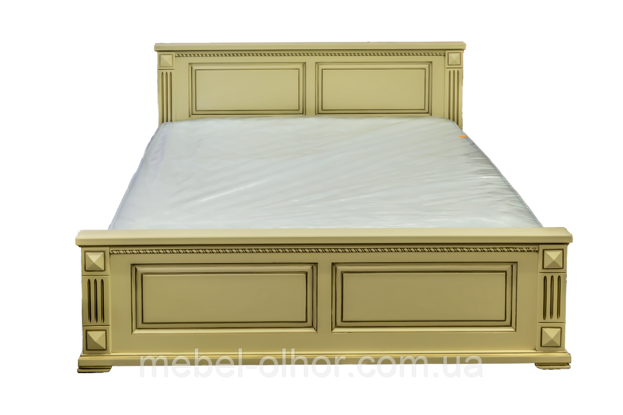 Ліжко двоспальне з масиву Версаль емаль