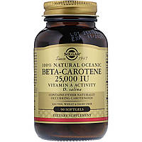 100% Natural Organic Beta-Carotene 25.000 Solgar, 90 капсул