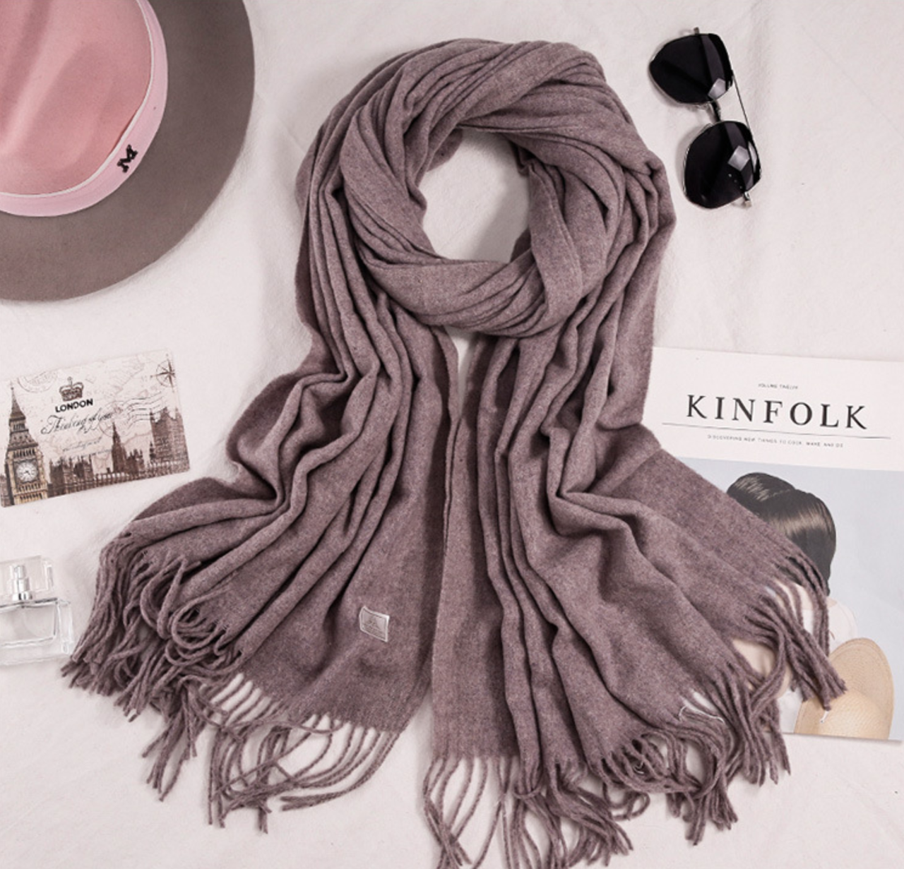 Шарф M&JJ Бон Бузковий 190х75 см (8348), фото 1